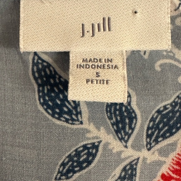 J.JILL Womens Size SP Floral 3/4 Sleeve Floral Button Up Blouse Top Boho Poppy's - Picture 5 of 8